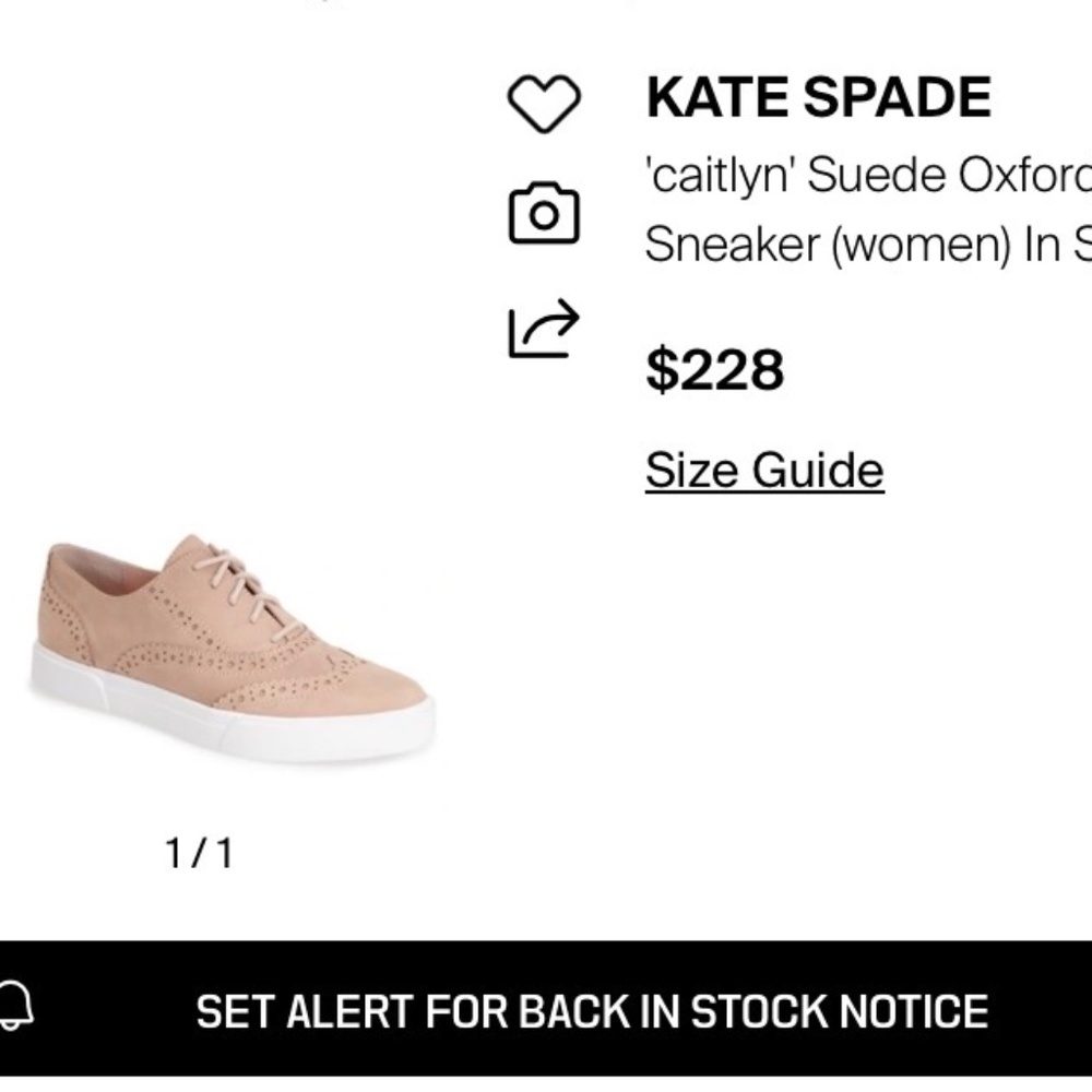 Kate Spade - Catlyn Oxford Suede Leather Tan Brown Lace Up Loafer Shoe - Size 7